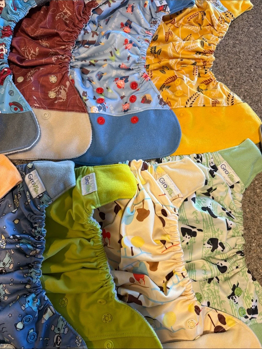 GroVia Multi-Color Reusable Cloth Training Pants diaper system